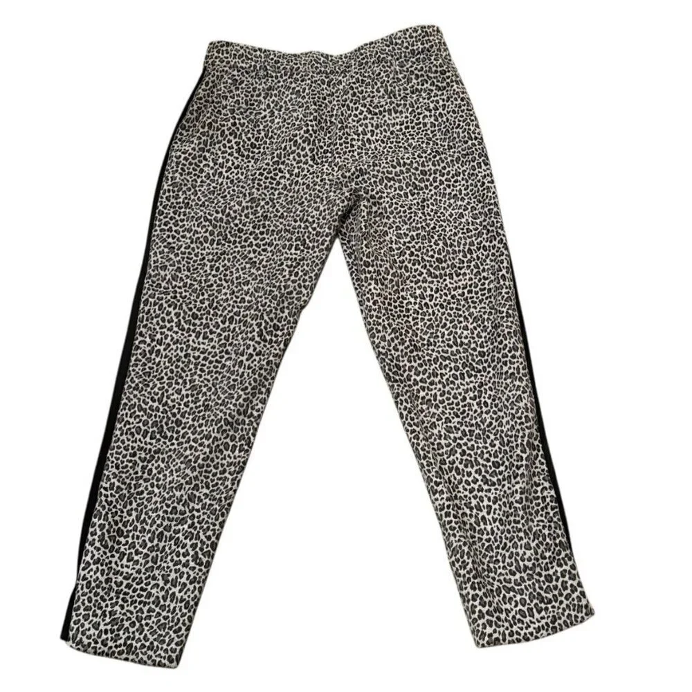 RACHEL ROY Gray Cheetah Animal Print Textured Cropped Agatha Pants Women's Sz 8 - Picture 5 of 12
